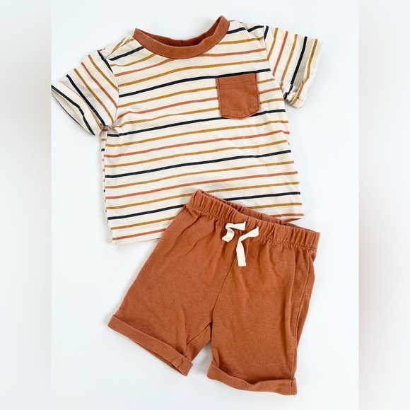 Three Tikes Striped T-Shirt and Shorts Kids Set - Picture 1 of 1